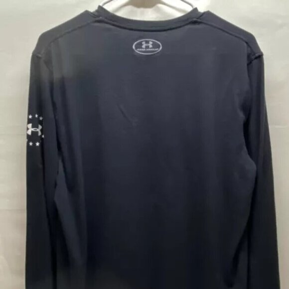Under Armour Heat Gear Men's Medium Black Loose Fit Large Freedom Flag UA Logo - Picture 5 of 12